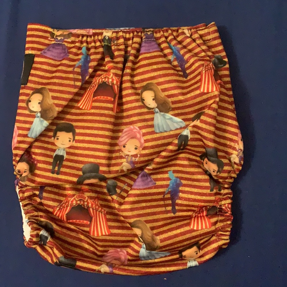 BRAND NEW One Size Cloth Pocket Diaper w/ AWJ! The Greatest Showman Baby Diaper